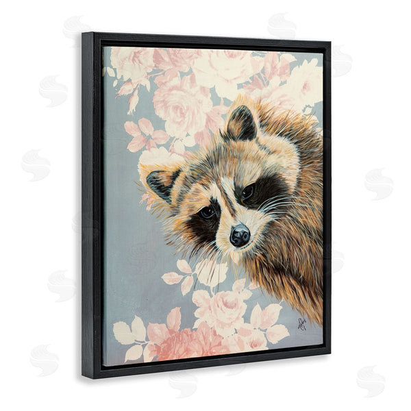 Stupell Industries Diane Fifer | Raccoon Hanging From Pink Flowers Animal Portrait Wall Art