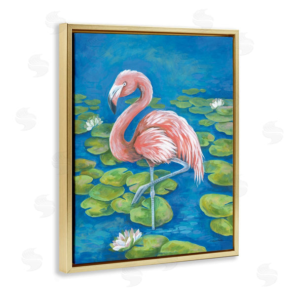 Stupell Industries Diane Kater | Balancing Flamingo & Lily Pads