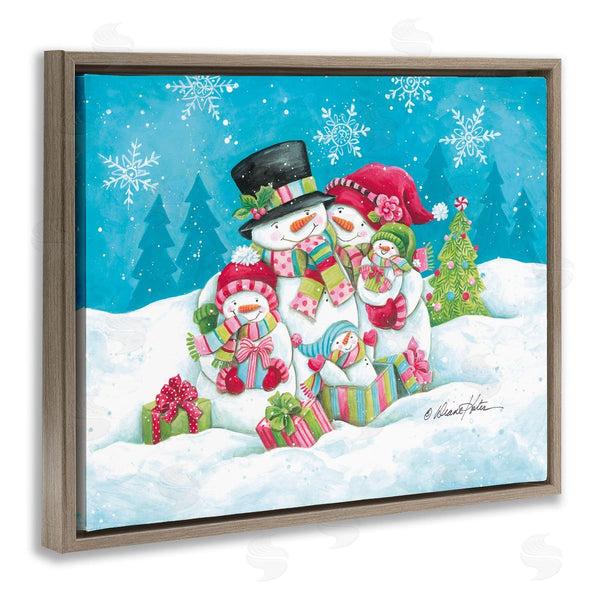 Stupell Industries Diane Kater | Festive Snowman Family Scene