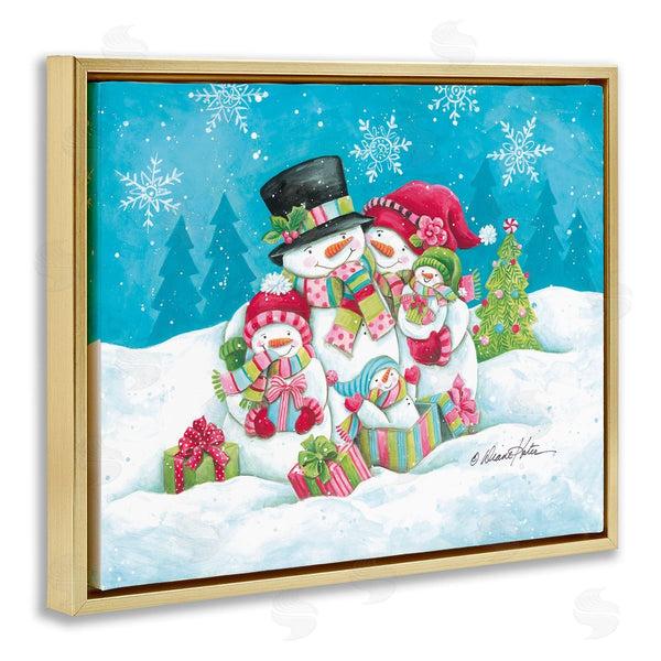 Stupell Industries Diane Kater | Festive Snowman Family Scene