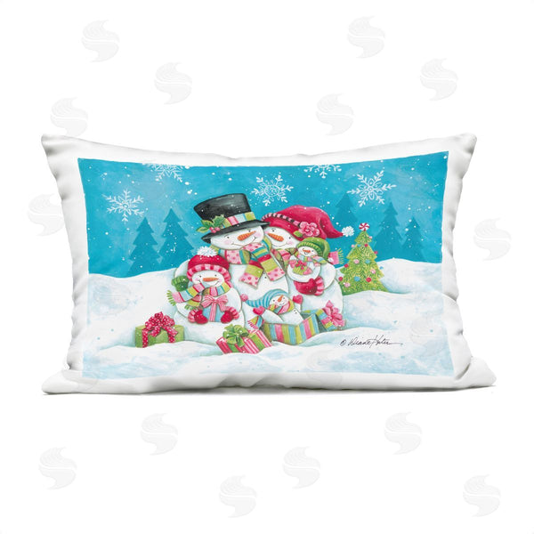 Stupell Industries Diane Kater | Festive Snowman Family Scene Printed Throw Pillow