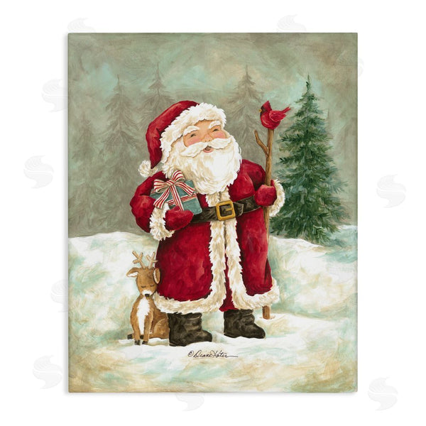 stupell industries Diane Kater | Joyful Santa & Cuddling Reindeer Wall Art