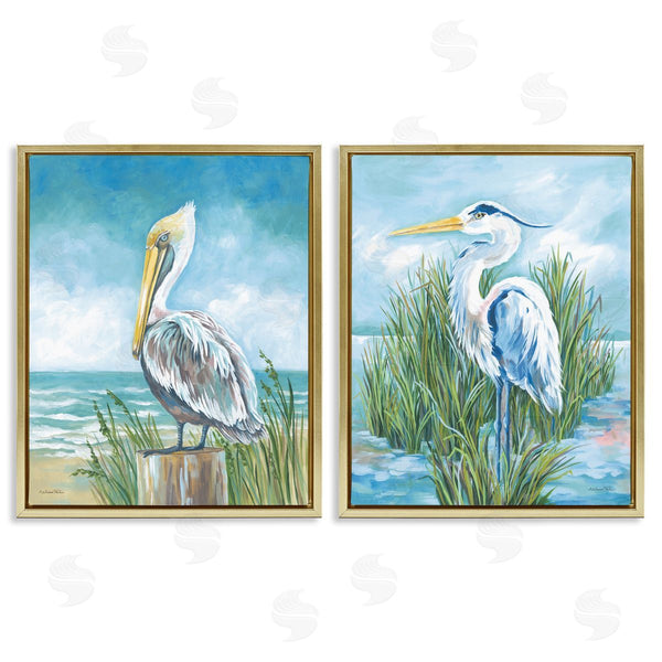Stupell Industries Diane Kater | Pelican & Heron By Beachside