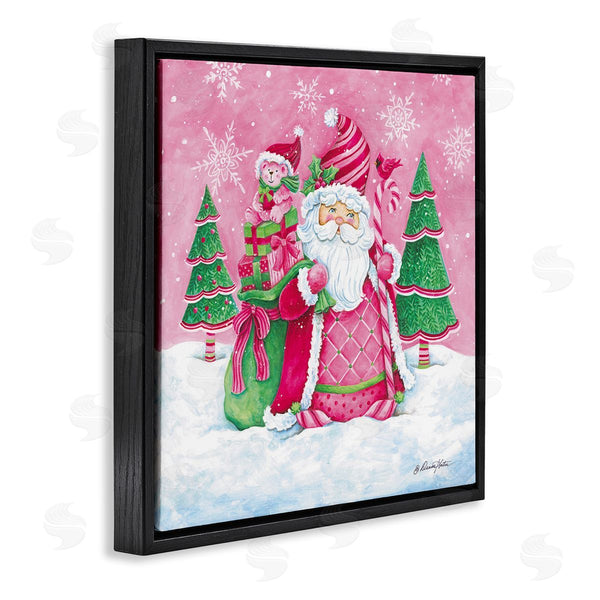 Stupell Industries Diane Kater | Pink & Green Santa Scene Wall Art