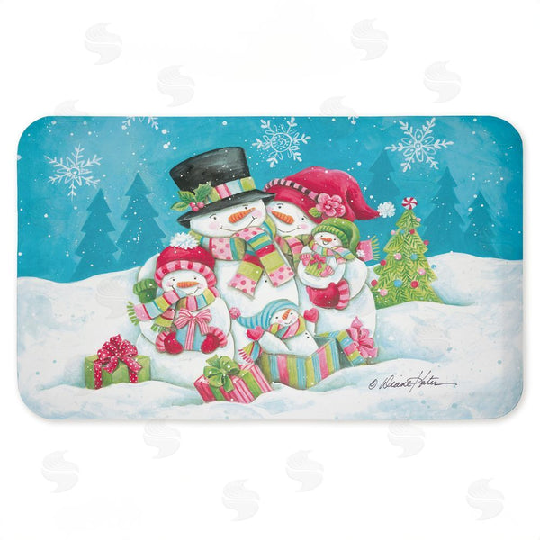 stupell industries Diane Kater | Vintage Snowman Family Anti-Fatigue Mat