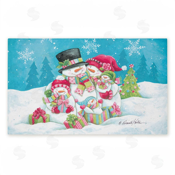 stupell industries Diane Kater | Vintage Snowman Family Non-Woven Door Mat