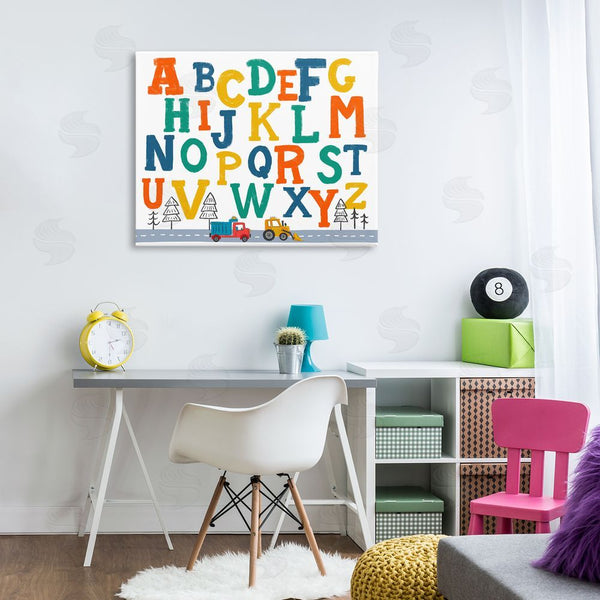 Stupell Industries Diane Labombarbe | Alphabet & Construction Trucks Wall Art