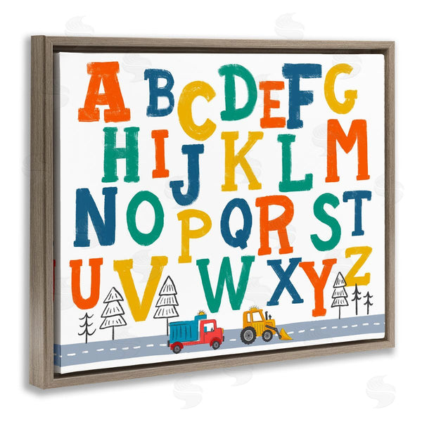 Stupell Industries Diane Labombarbe | Alphabet & Construction Trucks Wall Art