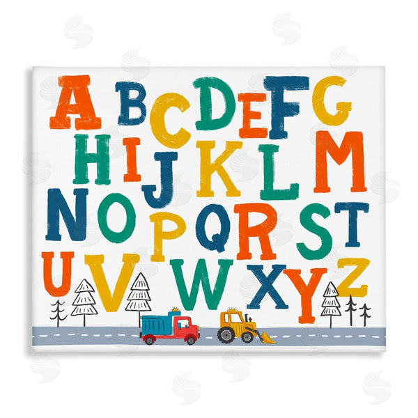 stupell industries Diane Labombarbe | Alphabet & Construction Trucks Wall Art