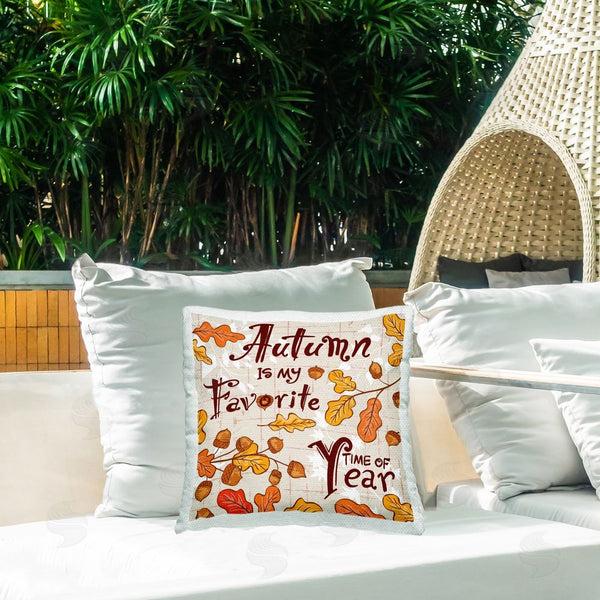 Stupell Industries Diane Labombarbe | Autumn Phrase & Foliage Printed Throw Pillow