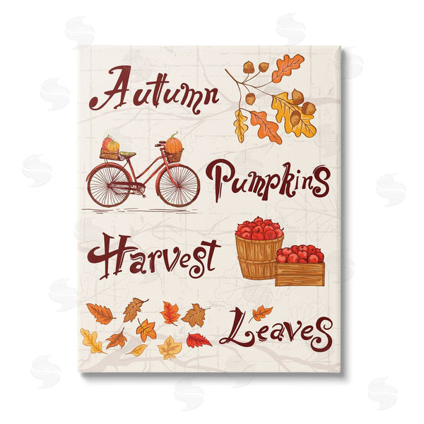 stupell industries Diane Labombarbe | Autumn Pumpkins Harvest Leaves Wall Art