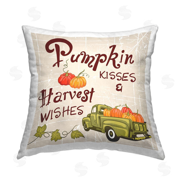 stupell industries Diane Labombarbe | Autumn Pumpkins & Phrase Printed Throw Pillow