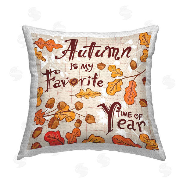 Stupell Industries Diane Labombarbe | Autumnal Leaf Pattern Printed Throw Pillow