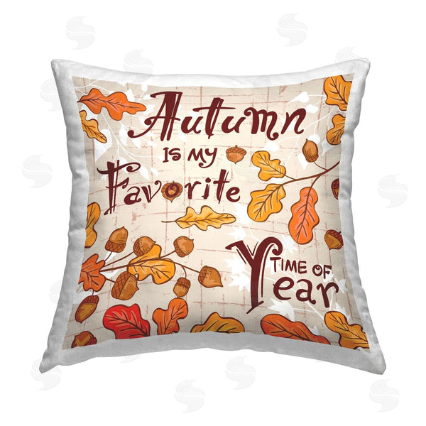 stupell industries Diane Labombarbe | Autumnal Leaf Pattern Printed Throw Pillow