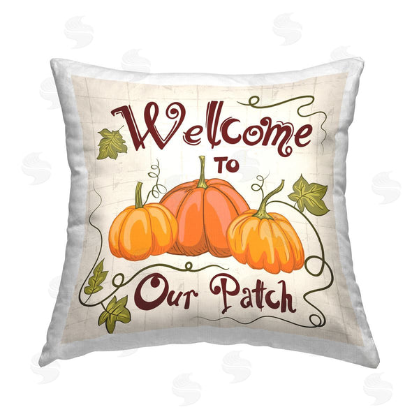 stupell industries Diane Labombarbe | Autumnal Pumpkins Welcome Printed Throw Pillow