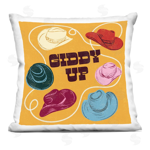 stupell industries Diane Labombarbe | Giddy Up Cowboy Hats & Lasso Printed Throw Pillow