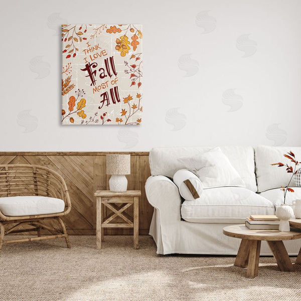 Stupell Industries Diane Labombarbe | Love Fall Leaf Border Wall Art