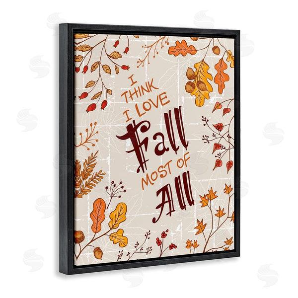 Stupell Industries Diane Labombarbe | Love Fall Leaf Border Wall Art