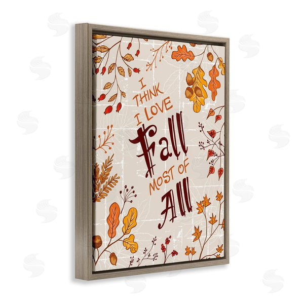 Stupell Industries Diane Labombarbe | Love Fall Leaf Border Wall Art