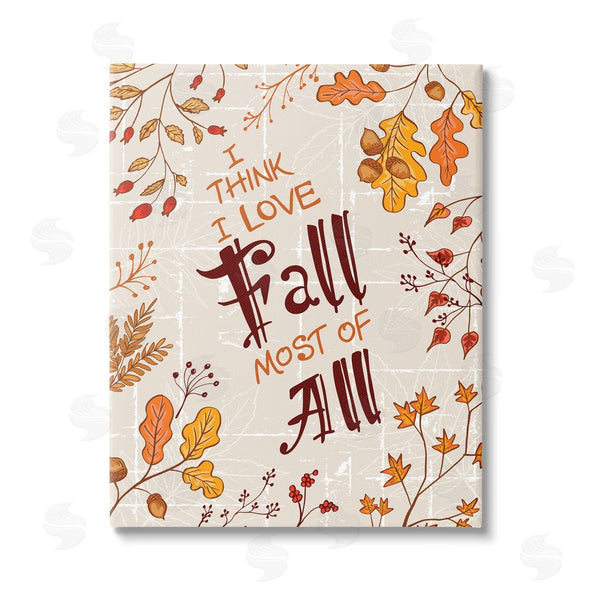 stupell industries Diane Labombarbe | Love Fall Leaf Border Wall Art