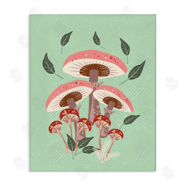 stupell industries Diane Labombarbe | Mushrooms and Falling Leaves
