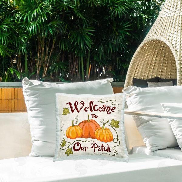 Stupell Industries Diane Labombarbe | Pumpkin Patch Family Phrase Printed Throw Pillow