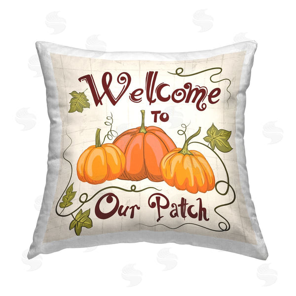 stupell industries Diane Labombarbe | Pumpkin Patch Family Phrase Printed Throw Pillow