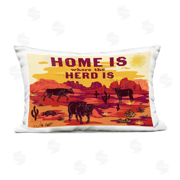 Stupell Industries Diane Labombarbe | Western Home Where Herd Is Printed Throw Pillow