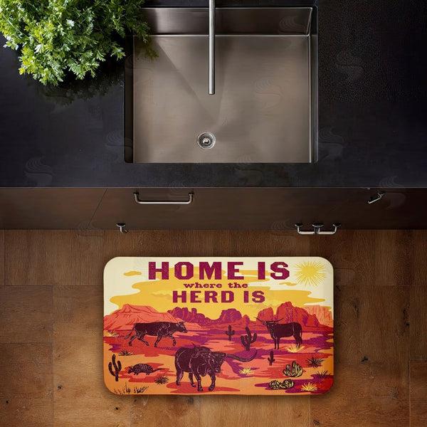 Stupell Industries Diane Labombarbe | Where The Herd Is Desert Scene Anti-Fatigue Mat