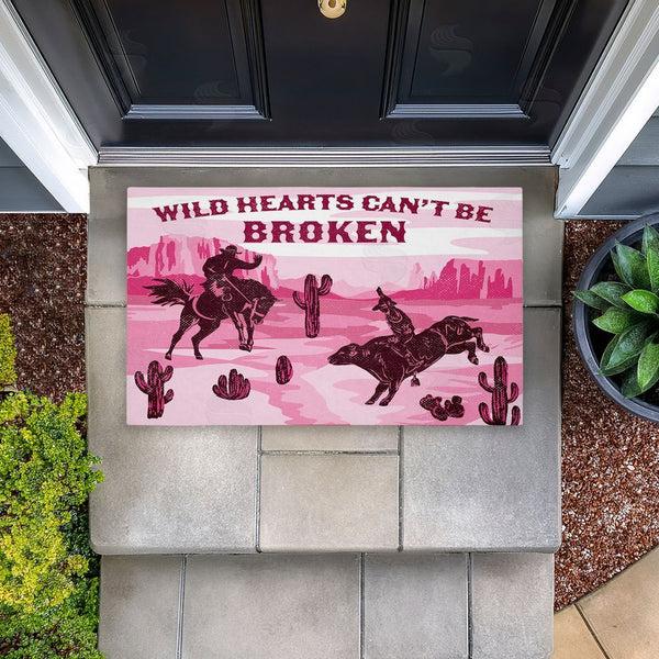Stupell Industries Diane Labombarbe | Wild Hearts Can't Be Broken Non-Woven Door Mat