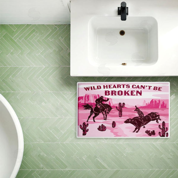 Stupell Industries Diane Labombarbe | Wild Hearts Can't Be Broken Plush Bath Mat