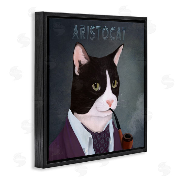 Stupell Industries Diane Neukirch | Aristocat Witty Smiling Cat Portrait Smoking Pipe Wall Art