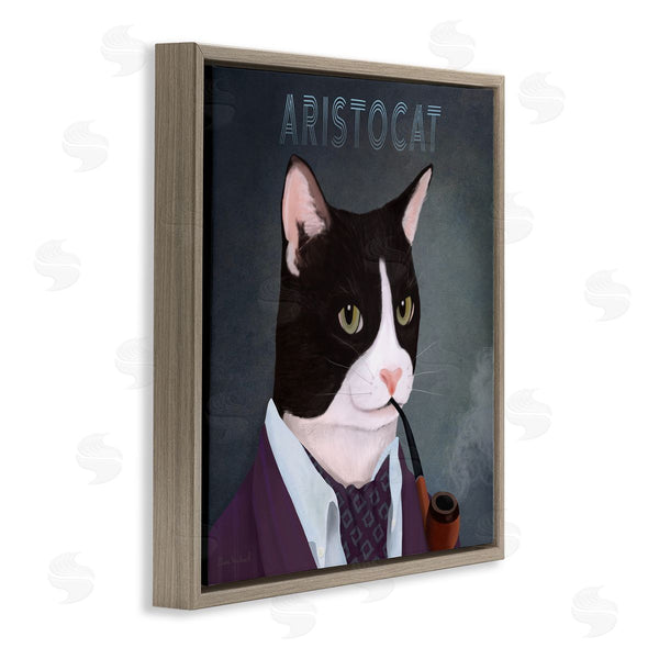 Stupell Industries Diane Neukirch | Aristocat Witty Smiling Cat Portrait Smoking Pipe Wall Art