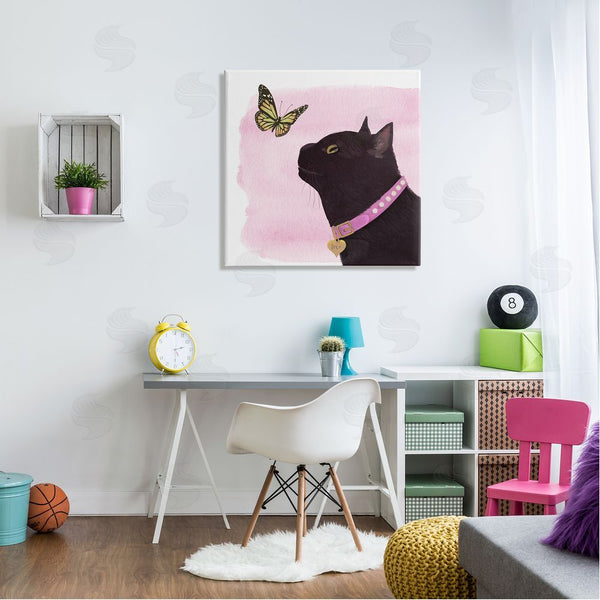 Stupell Industries Diane Neukirch | Black Cat & Butterfly Wall Art