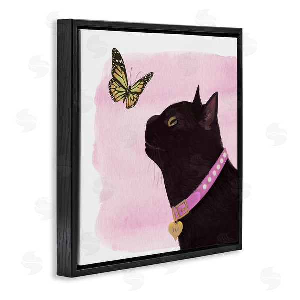 Stupell Industries Diane Neukirch | Black Cat & Butterfly Wall Art