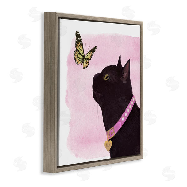 Stupell Industries Diane Neukirch | Black Cat & Butterfly Wall Art