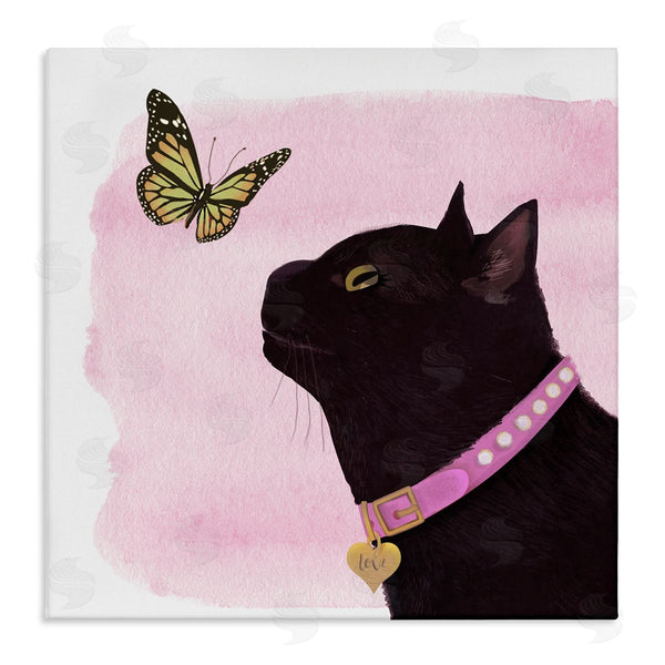 stupell industries Diane Neukirch | Black Cat & Butterfly Wall Art