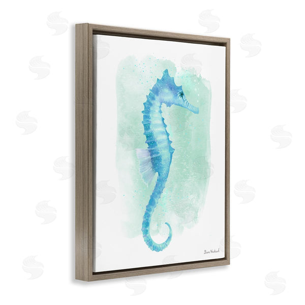 Stupell Industries Diane Neukirch | Blue Seahorse Aquatic Life Subtle Ocean Painting Wall Art
