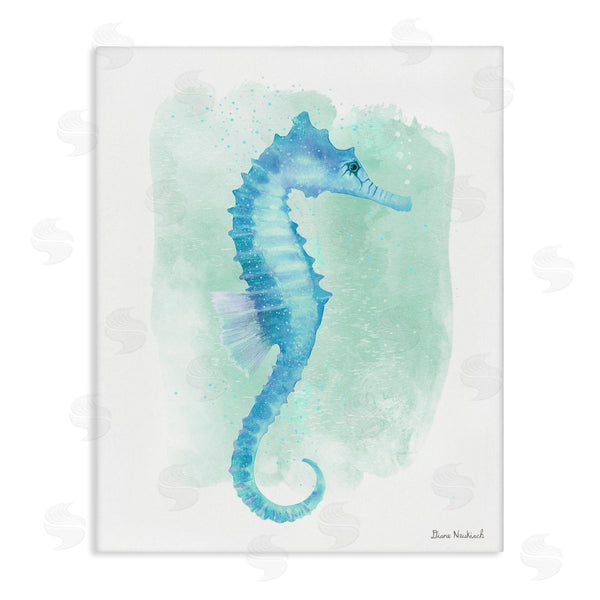 stupell industries Diane Neukirch | Blue Seahorse Aquatic Life Subtle Ocean Painting Wall Art