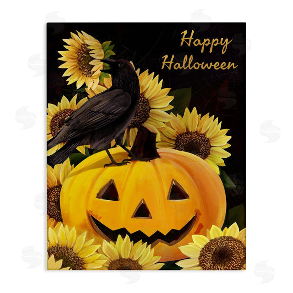 stupell industries Diane Neukirch | Crow on Jack-o-Lantern Wall Art