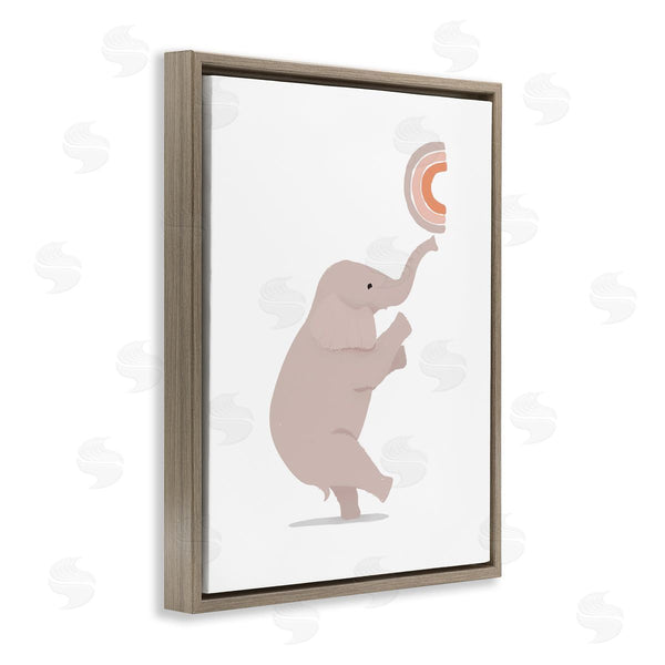 Stupell Industries Diane Neukirch | Elephant Balancing Rainbow Wall Art