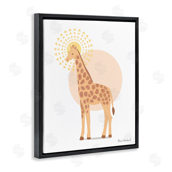 Stupell Industries Diane Neukirch | Graceful Giraffe Geometric Sun Pattern Animal Illustration Wall Art