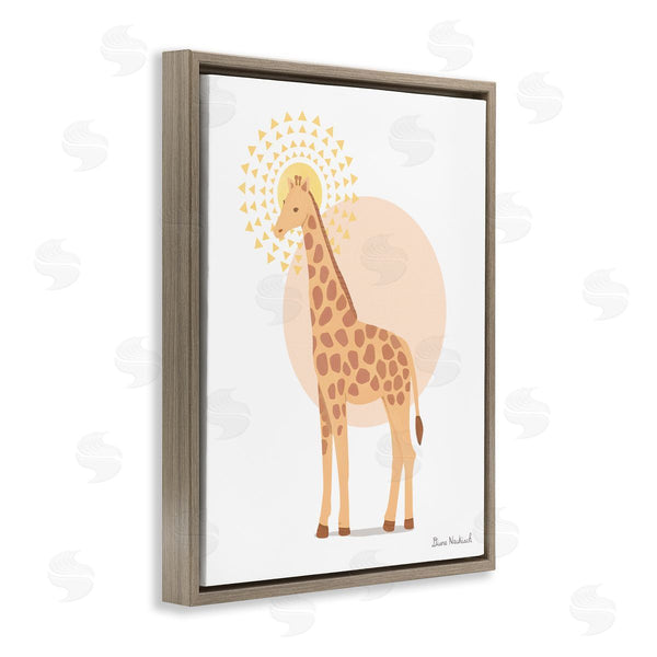 Stupell Industries Diane Neukirch | Graceful Giraffe Geometric Sun Pattern Animal Illustration Wall Art