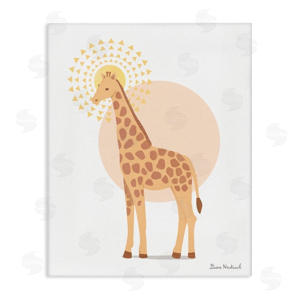 stupell industries Diane Neukirch | Graceful Giraffe Geometric Sun Pattern Animal Illustration Wall Art