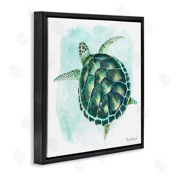 Stupell Industries Diane Neukirch | Green Speckled Sea Turtle Swimming Ocean Water Wall Art