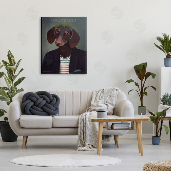 Stupell Industries Diane Neukirch | Haute Dog Quirky Wearing Clothes Blazer Sunglasses Wall Art