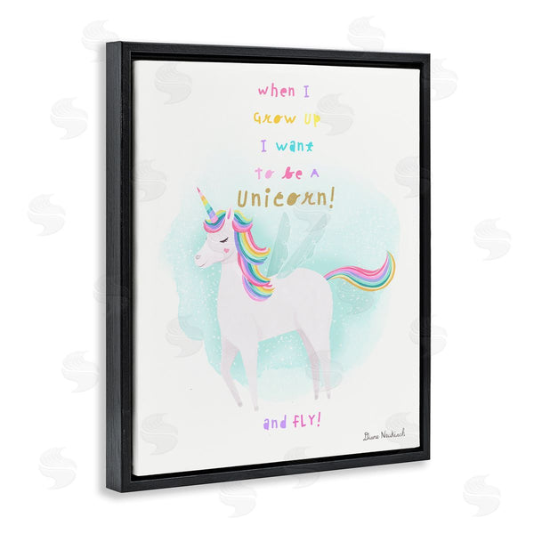 Stupell Industries Diane Neukirch | Inspiring Unicorn Quote Mythical Fantasy Rainbow Design Wall Art