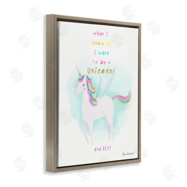 Stupell Industries Diane Neukirch | Inspiring Unicorn Quote Mythical Fantasy Rainbow Design Wall Art