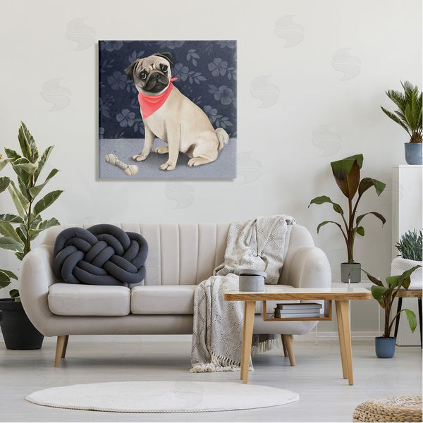 Stupell Industries Diane Neukirch | Pet Pug & Bone Wall Art