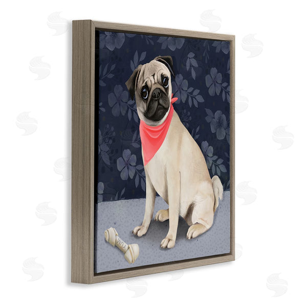 Stupell Industries Diane Neukirch | Pet Pug & Bone Wall Art
